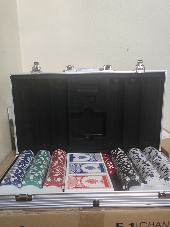 Other - NEW! Aluminum Poker Chip Travel Case with Multi-Color Chips and Cards